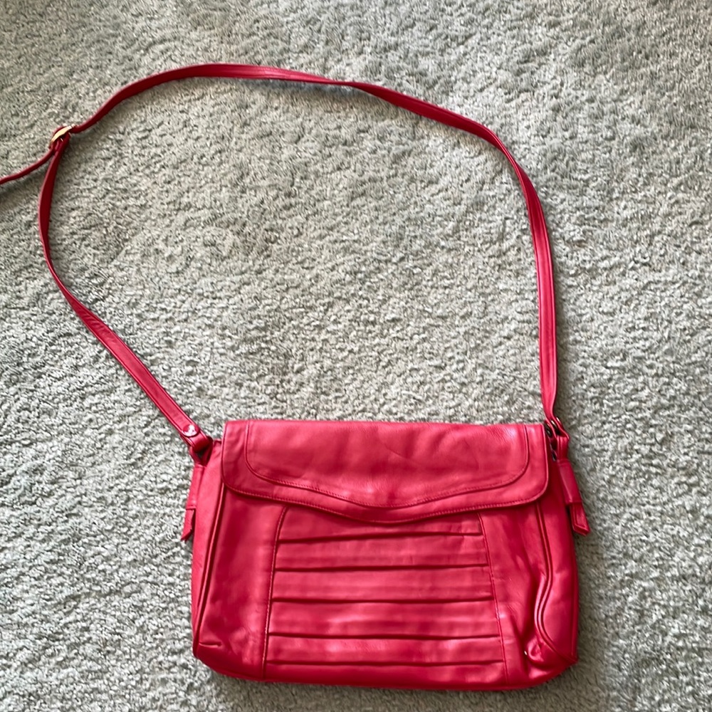 Red shoulder bag